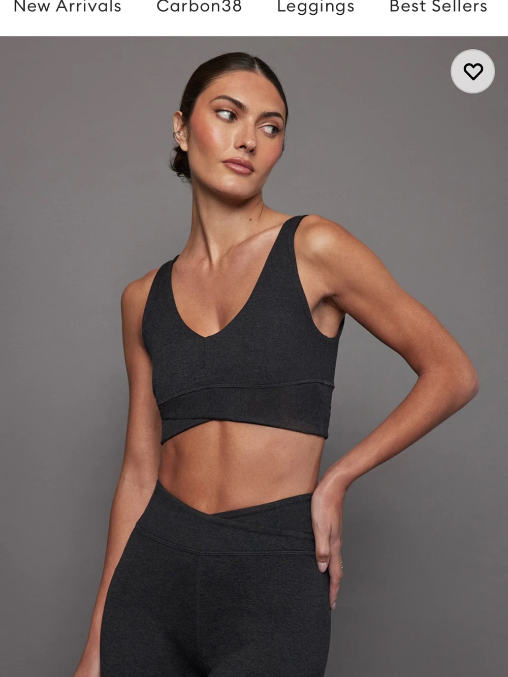 Wrap Legging and Sports Bra SET in Heather Melt - Charcoal Heather
